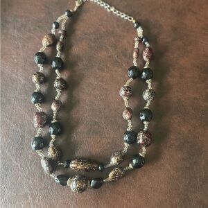 Elegant Black and Gold Beaded Necklace
